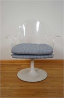 Saaranin Style Tulip Base Lucite Chair