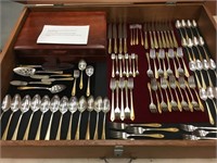 Silver flatware set crafted by Browns Jewelers in