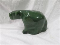 ALASKAN JADE BEAR SIGNED 3.5"T X 6"W