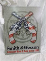 METAL SMITH & WESSON SIGN 16"T X 12"W