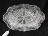 AMERICAN BRILLIANT CUT GLASS DISH 2"T X 12"W X 8"D