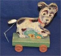 Vintage Fisher Price Woofy Wagger Pull Toy