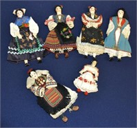 Lot of 6 Antique Yugoslavian Dolls