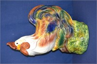 Vintage 19" Ceramic Rooster Hand Painted