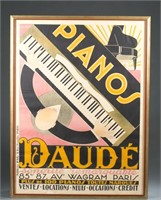 Andre Daude, Pianos Daude. Lithograph poster.