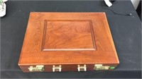 H-GERSTNER & SONS HAND MADE WOOD BRIEFCASE as is