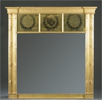 Large Regency style gilt wood mirror.