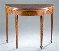 Federal demilune flip top table, late 19th c.