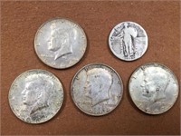 SILVER HALF DOLLARS AND QUARTER