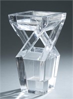 Baccarat open work square crystal vase.