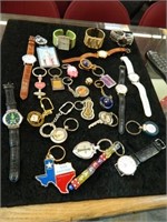Key Ring Lot W/Many Watches