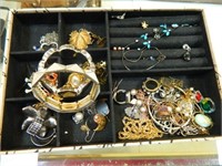 Costume Jewelry Lot W/Marked Sterling Leaf Earring