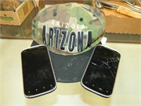 TWO T-MOBILE CELL PHONE, AZ CAMO HAT