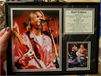 FRAMED PHOTO OF CURT COBAIN W/FACTS ABOUT HIS LIFE