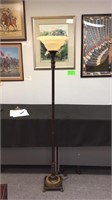 BRONZE WASHED FLOOR LAMP WITH GLASS SHADE 71"