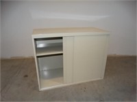 Small Beige Metal Office Credenza