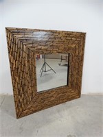 Square Inlaid Bamboo Frame Mirror