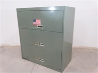 Green Enamel Metal Lateral File Cabinet