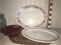 Homer Laughlin floral platter Hall bowl etc
