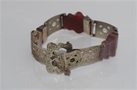Vintage Scottish agate silver bracelet