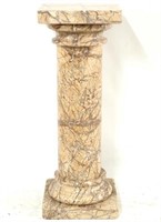 White marble carved pedestal