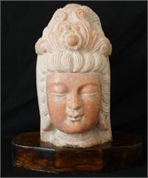 Burmese Carved Stone Buddha head