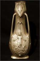 J. Garnier Art Nouveau  Vase Silver Finish Pixies