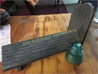 Primitive style black wooden book stand
