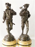H. Capy 19th cent. pair bronze male figures