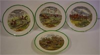 Four Copeland Spode hunting scene display plates