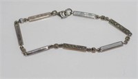 Silver marcasite bracelet with MOP