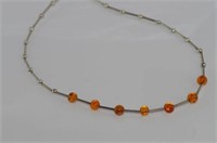 Silver and amber necklace