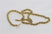 18ct multi-colour gold twist necklace