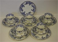 Five Crown Staffordshire blue and white trios