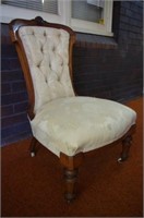 Victorian walnut grandmother chair