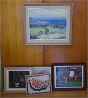 Five assorted artworks