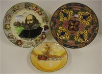 Two Royal Doulton cabinet plates & a bowl