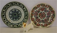 Two Romanian pottery display plates