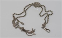 Victorian silver albertina with tassel and t-bar