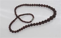 Graduated stone bead necklace
