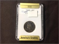 1990-S GRADED QUARTER