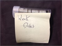 ROLL BUFFALO NICKELS WITH WEAK DATES