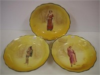 Royal Doulton Shakespeare series 3 bowls