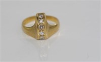 18ct yellow gold, 6 diamond ring