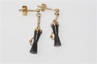 9ct gold and onyx earrings