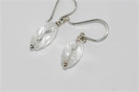 Silver and rock crystal earrings