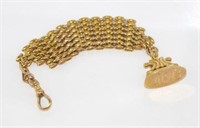 Antique 14ct gold mesh fob chain