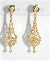18ct yellow gold and diamond earrings