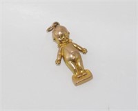9ct yellow gold kewpie doll pendant