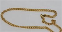 9ct yellow gold curb link chain with parrot clasp